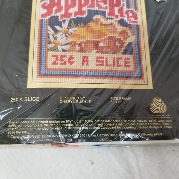 Sunset Needle Point Kit 5562 25 Slice Apple Pie Cheryl Ruehle Fall Autumn NEW - Picture 5 of 7